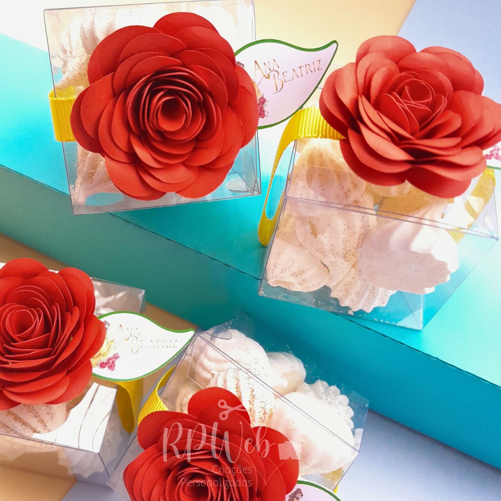 Caixa Acetato 5x5 c/flor - Imagem 3